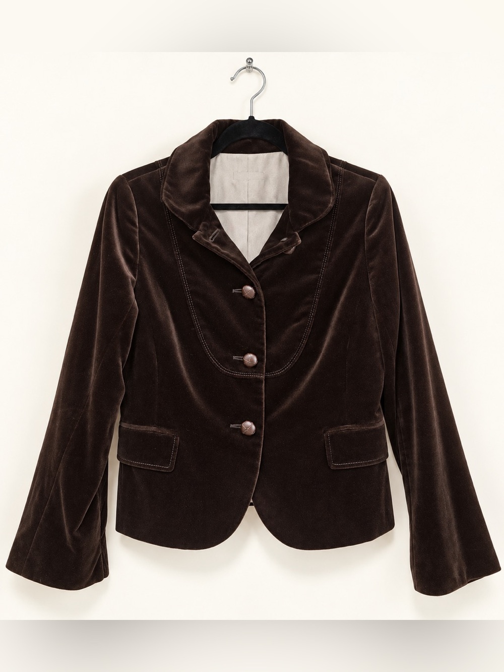 Vintage J.Crew Chocolate Brown Velvet Blazer 10